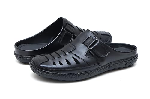 Image of ARAMISH Back Open Genuine Leather Fisherman Sandals for Men