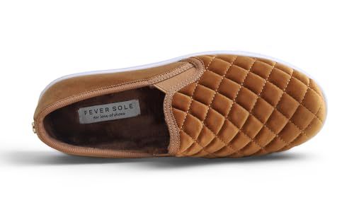 Image of FEVERSOLE Women's Casual Slip On Sneaker Comfort Quilted Loafer Flats