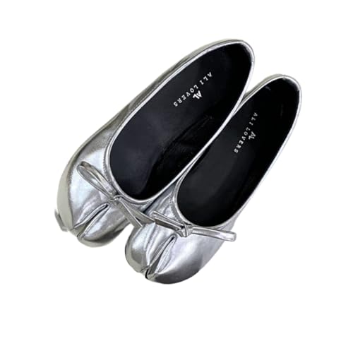 Women Tabi Shoes, Bow Tabi Ballet Flats, Comfortable Split Toe Orthopedic Shoes, Low Heel Slip On Loafers