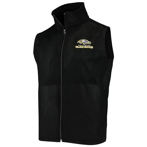 Image of dunbrooke Men's Black Minnesota Vikings Houston Fleece Full-Zip Vest