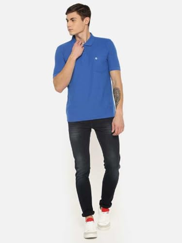 Image of Dollar Men's Pack of 1 Solid Cotton Blend Polo Neck T-Shirt