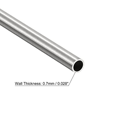 QUARKZMAN 304 Edelstahl Rohr 7mm Außendurchmesser, Runde Nahtlose Edelstahlrohr 0,7mm Wandstärke, Edelstahl Gerade Rundrohr 250mm Länge, Silber Metallrohr für Industrie Heim Gartendekoration