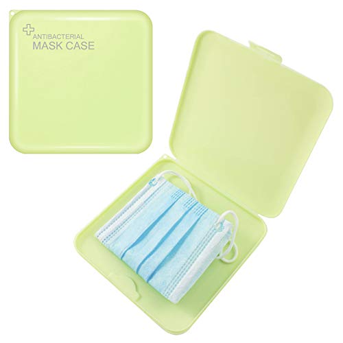 TBOC Caja para Guardar Mascarillas - Estuche Fino Cuadrado Antibacteriano Portátil de Plástico [Verde] Organizador Ligero Reutilizable Protege Humedad Suciedad Polvo