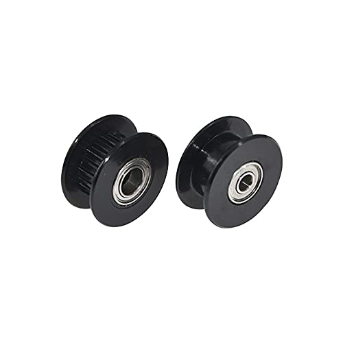 Lysee 3D Printer Parts & Accessories - 20pcs Black GT2 Idler Pulley for 3D Printer Parts Aluminum 20 Teeth 2GT Timing Pulleys Bore 5mm 3mm - (Size: W6 5B Without T)
