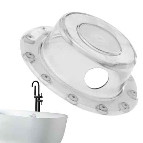 Preisvergleich Produktbild Badewannen-Überlauf-Ablaufstopfen, Badewannen-Überlauf-Abdeckung / Klare Badewannen-Überlaufabdeckung,Badewan... mit Saugnapf, transparente Badewannen-Ablaufabdeckung