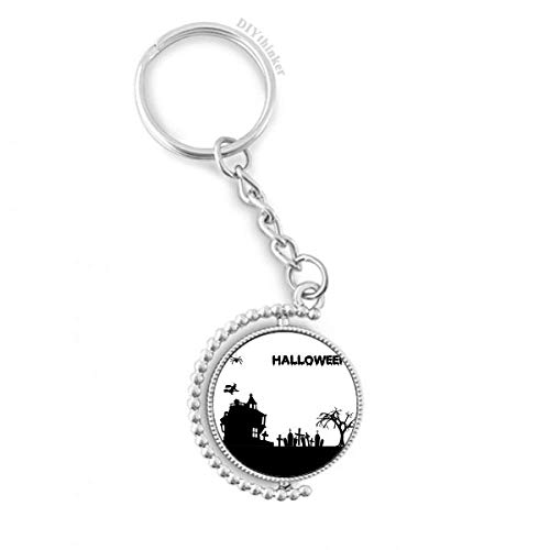 Porte-clés rotatif Halloween multicolore anneau clé pour sac à dos