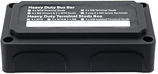 Tiardey Black 300A Bus Bar Box Heavy-Duty Module Design Power Distribution Block with 4X M8 Studs Terminal Battery Junction Block 12V - 48V DC for Marine Car Solar