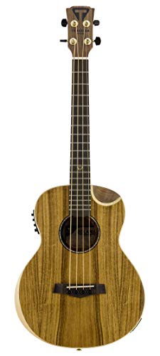 Traveler Guitar 4 String Acoustic-Electric Bass Guitar, Right, Koa (Redlands Concert #TOP6