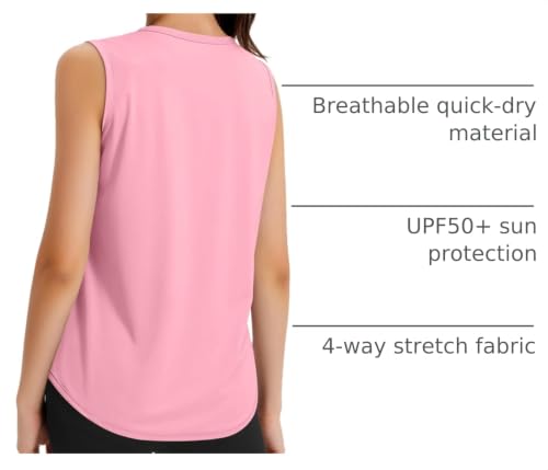 Image of JOCMIC Girls Tank Tops Quick Dry Athletic Sleeveless Shirts UPF50+