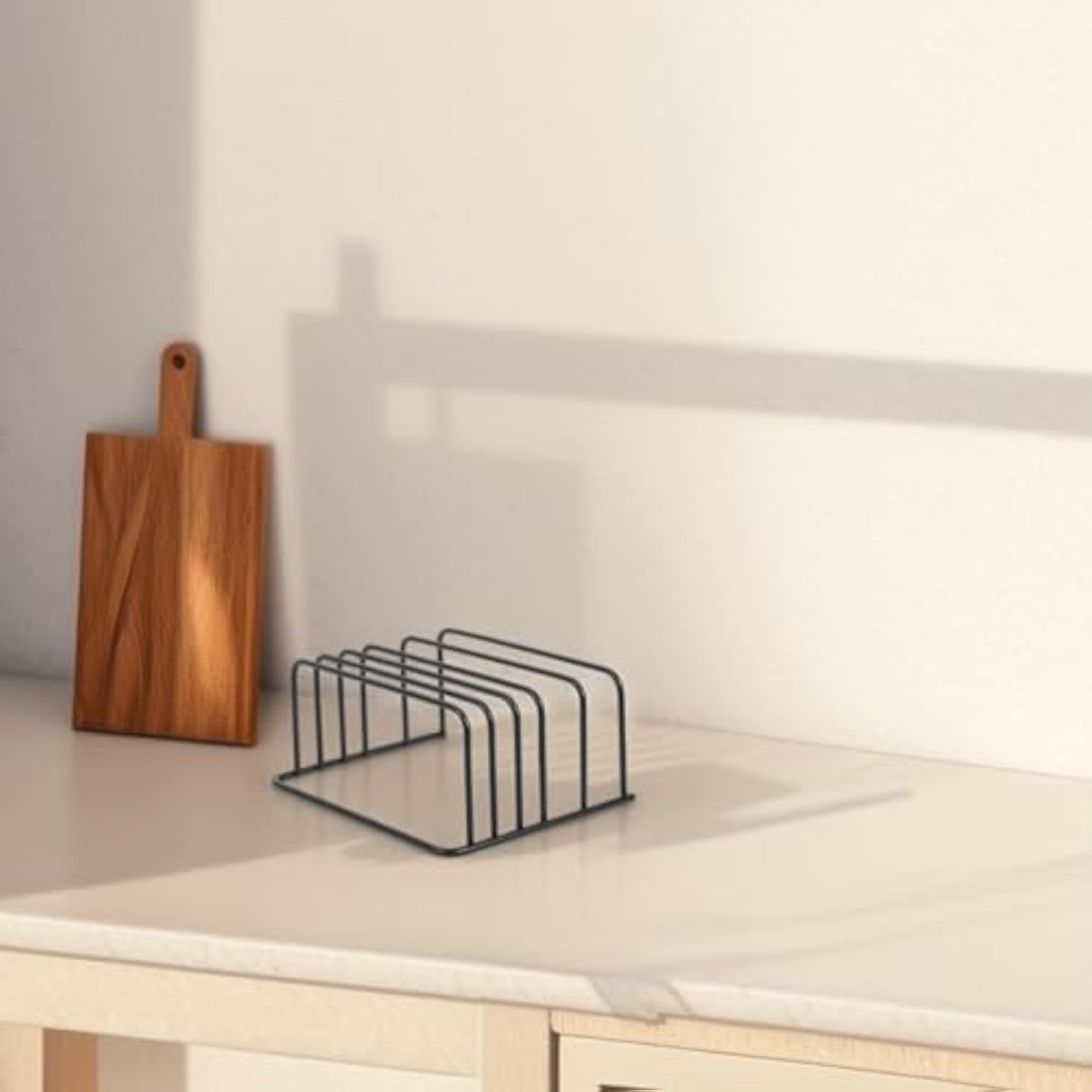 Carbon Steel Cutting Board Rack for Countertop Pan Lids