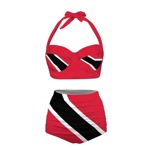 Biyejit Women Two Piece High Waisted Bikini Set Swimsuits Halter Tummy Control Bottoms Bathing Suits S-XXL