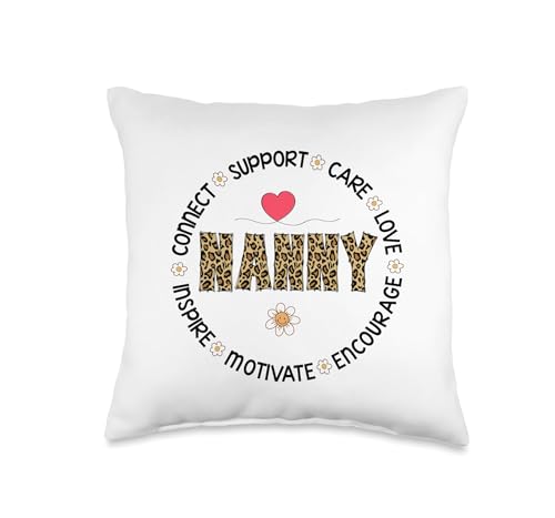 Leopard Nanny Child Care Appreciation Week Back to School Throw Pillow