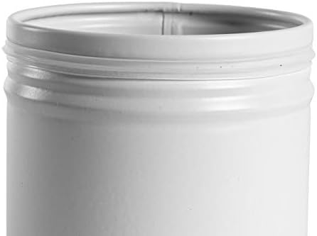 Harbour Housewares 3 Piece Vintage Tea Coffee and Sugar Storage Canisters - Metal Round Jar Airtight Seal - Matte White