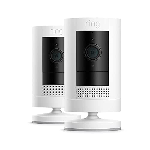 Ring Caméra extérieure sans fil (Stick Up Cam) | Caméra de surveillance extérieure wifi HD sur batterie, audio bidirectionnel, fonctionne avec Alexa | Essai Ring Home gratuit 30 j. | 2 Caméras