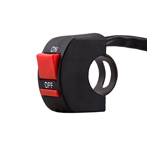 AllExtreme EXHBS98 Handle Bar Switch Toggle On Off Headlight Switch for Lightning Push Button for Motorcycles Bicycle Motorbike ATVs Scooters & Snowmobiles (Red)-picture-13