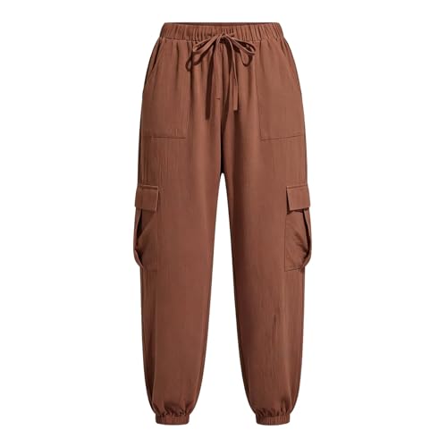 Women Y2K Parachute Cargo Pants Drawstring Joggers Cinch Bottom Trousers