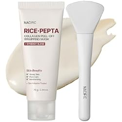 NACIFIC Rice Pepta Collagen Peel-Off Wrapping Mask 2.46oz 70g, Facial Mask Pack, Firming, Elasticity, Pore Minimizing, Glowy Glass Skin, Korean Skincare