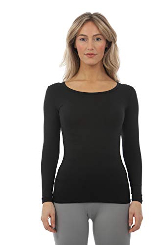 women's black thermal tops