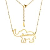 OAUWKEIY Collar Colgante Collar con letra de elefante calado elegante sencillo y bonito