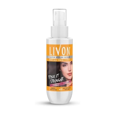 Livon Hair Serum for Men & Women | Frizz-free & shinier hair | Sulphate & Paraben free| For All Hair Types | Lightweight & Non Greasy | For Hair Straightening | 5X Less Hair Breakage | 3.3 Fl.oz. Cover