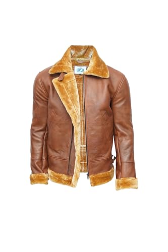 B3 Bomber Sheepskin Shearling Leather Jacket Raf Aviator Fighter Pilots WW2 Winter Fur Jacket For Men3