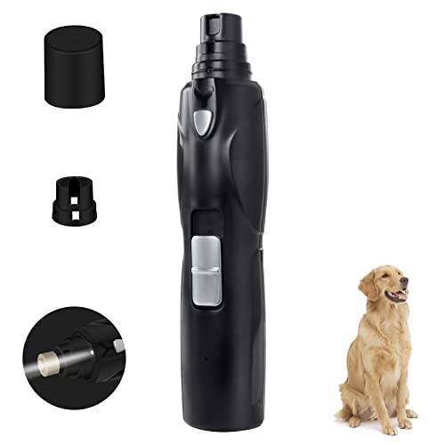 Kabelloser Krallenschleifer für Hunde mit LED-Licht, Professioneller leiser Haustier-Nagelschneider mit 2 Geschwindigkeiten Wiederaufladbare Nagelschleifer für kleine mittelgroße große Hunde & Katzen Cover
