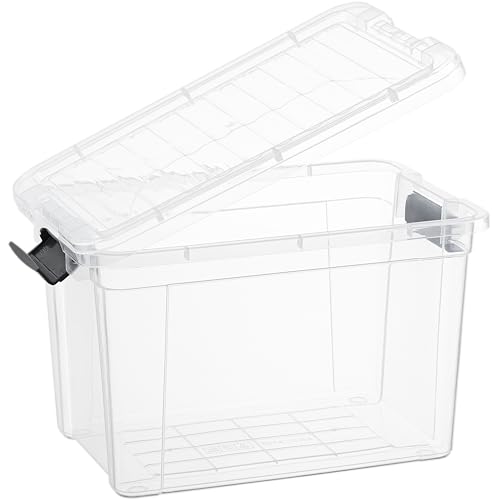 Image of Superio 8.7 Quart Clear Plastic Storage Boxes with Lids, Stackable Organizer Containers, BPA-Free Storage Bins for Home, Office, School & Dorm, 5 Pack
