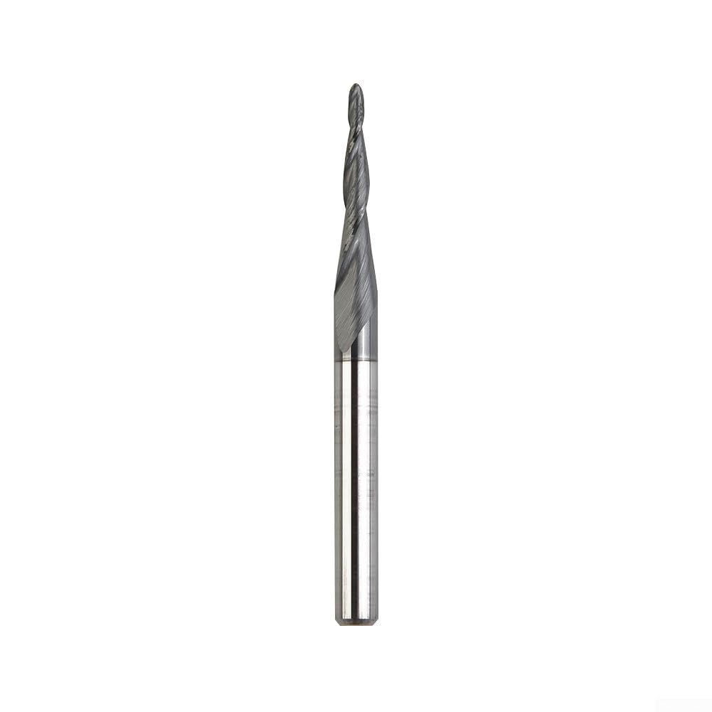 Tapered Ball Nose End Mill, 1/8