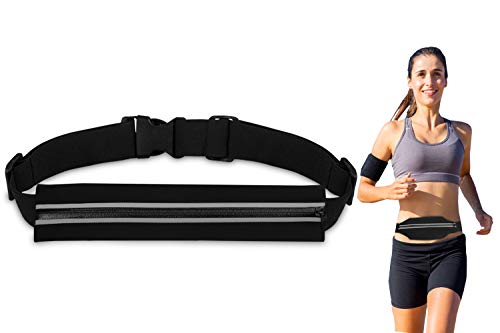 Bioasis Riñonera Deportiva, cinturón de Deporte, Mujer/Hombre, elástica, transporable y Impermeable, para el Correr, Aptitud, Ciclismo