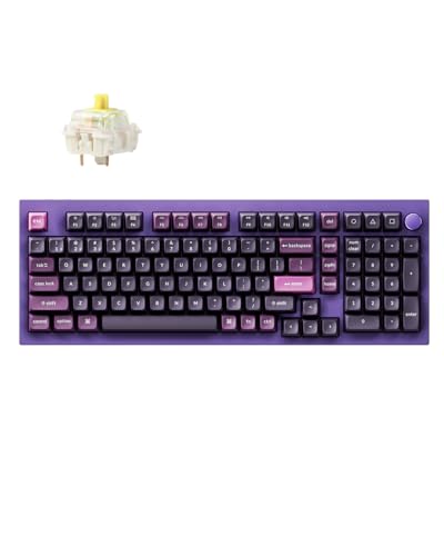 Keychron Q5 Pro Wireless QMK/VIA Mechanical Keyboard, RGB Full Customizable 96% Layout with Programmable Knob, Hot-swappable K Pro Banana Switch Compatible with Mac Windows Linux - Purple