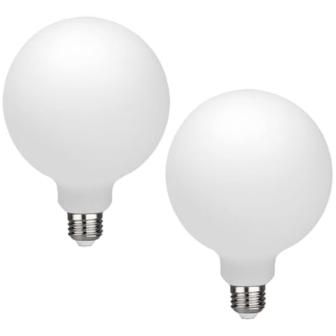 MYEMITTING 2 Pack G40/G125 LED Bulb Dimmable LED Globe Bulb, 5W Equivalent 40W LED Globe Light Bulbs, Natural White 4000K CRI 90+, Milky Glass, Bathroom Vanity Mirror, E26 Medium Base Cover