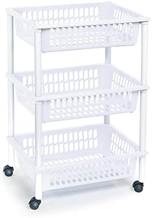 Plastic Forte Verdulero con Ruedas 3 Pisos Blanco
