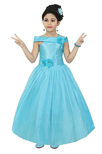 Image of Chandrika Kids Floral Applique Festive Gown Dress for Girls.