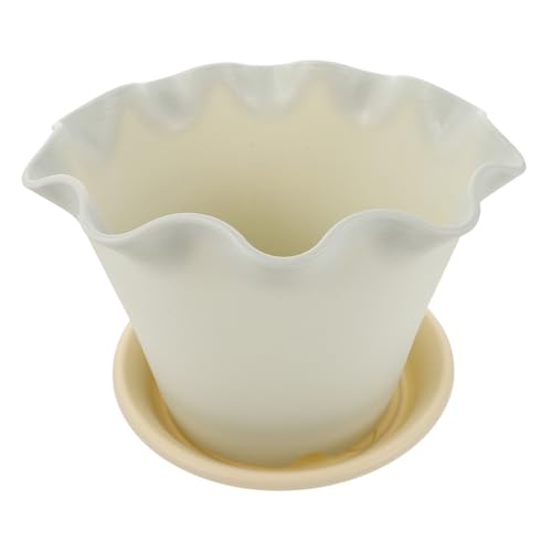 TOYANDONA Maceta de plástico con macetas de plástico Mini macetas de plastico Maceta de jardín de Plantas el plastico Blanco