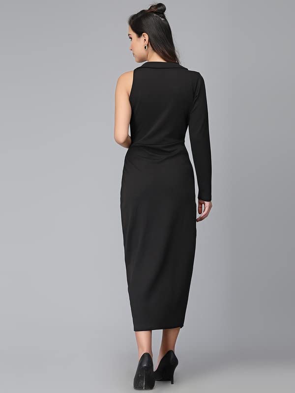 Image of Selvia Women's Half Sleeve Solid Lycra Knee Length Bodycon Dress