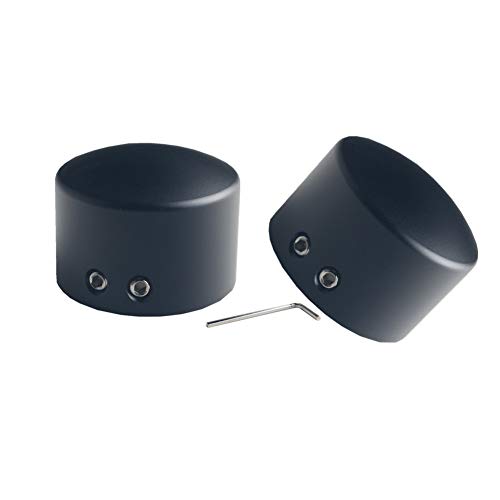 JGR Front Axle Nut Cover Axle Caps for Harley Softail Electra Road Glide Sportster (Black)