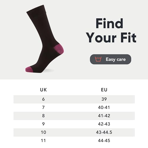 FM London Mens (12-pack) Men’s Smart Breathable Socks, Black/Colour Heel & Toe, 6-11 UK - Image 4