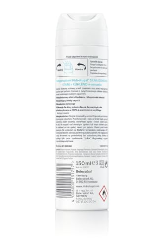 Hidrofugal Spray fuerte y refrescante, fuerte protección antitranspirante con efecto de enfriamiento instantáneo y aloe vera, desodorante en spray sin alcohol etílico para una frescura duradera (150 - imagen 2