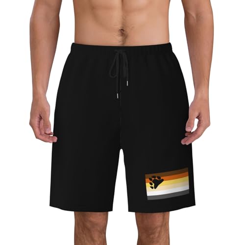 Gay Bear Pride Flag Mens Swim Trunks Quick Dry Board Shorts 7" - Hawaii Beach Swimwear3