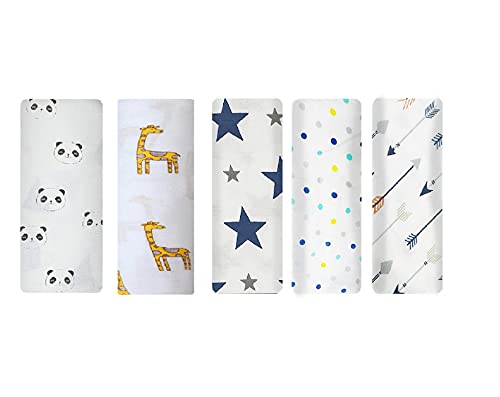 Image of swaddle wrap 100% Organic Pure Cotton Muslin Baby Swaddle Blanket, Wrap Cloth Cotton Swaddle for Newborn Baby Cotton Swaddle Blanket-Pack of 5 with Size 120X100 CM - Anchor Arrow