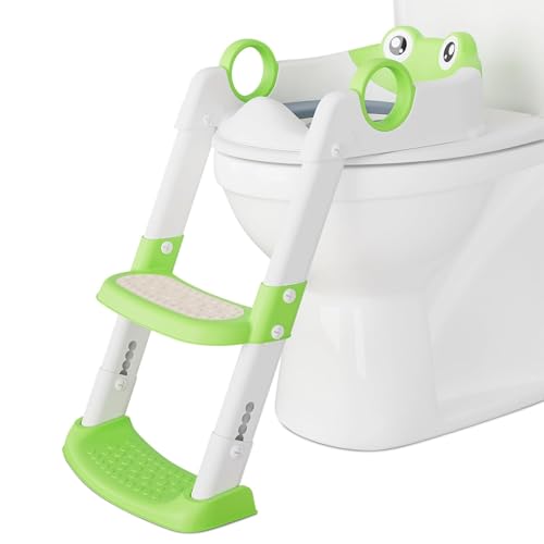 Garvee Potty Training Seat with Step Stool Ladder, Potty Training Toilet for Kids Boys Girls Toddlers, Potty Seat with Anti-Slip Pads Ladder