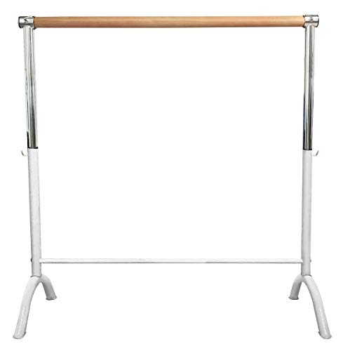 Ballet Barre Portable for Home I Adults & Children, Lightweight, Adjustable, White Ballet Bar, Freestanding Barre Equipment for Home - Perfect for Exercise, Balance & Flexibility (Single Barre) - Thumbnail 2