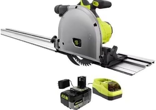 RYOBI ONE+ HP 18V Brushless Cordless 6-1/2 in. Track Saw Kit with 4.0 Ah HIGH PERFORMANCE Battery and Charger (Renewed)