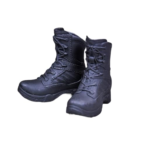 Fremego 1/6 Scale Female Shoes,Woman Combat Shoes Police Solid Boots with Joint Hole for 12inch Female Action Figure Body