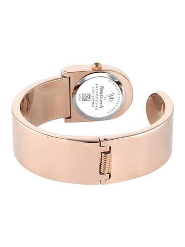 Image of Fastrack Vyb Striker with Quartz Analog Rose Gold Dial Rose Gold Strap Watch for Girls - FV60130WM01W