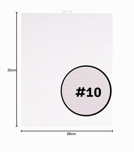 Miniatura 3 de Vaessen Creative Cañamazo Plástico, 10 Ct, Hojas De Malla Flexible Para Manualidades, Bordado Y Punto De Cruz, 2 Unidades, 26x32cm, Transparente