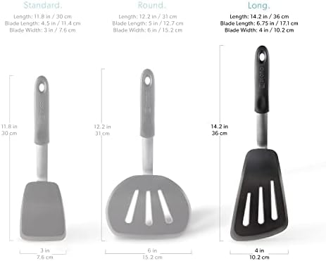 DI ORO® - Chef Series - Premium Flexible Silicone Spatula - 315 ºC Heat-Resistant - Professional Silicone Turner and Fish Slice
