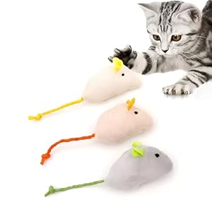 PETS EMPIRE Fun Plush Cat Rats, Cats Hunting Mouse Toys, Bite Proof Cat Toy, Interactive Mice Plush, Kitten Playing Toys Rat, Soft Mouse Toys for Cats, Kittens – 3Pcs (Color May Vary)