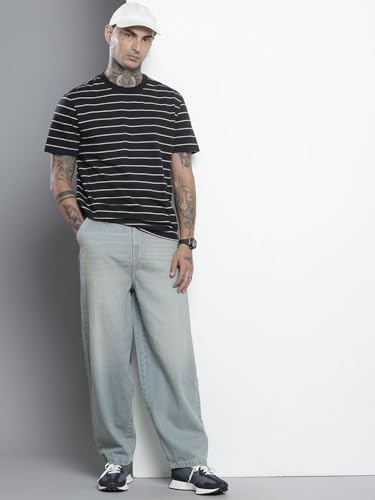 Image of The Indian Garage Co Men Skater Fit Solid Mid-Rise Jeans