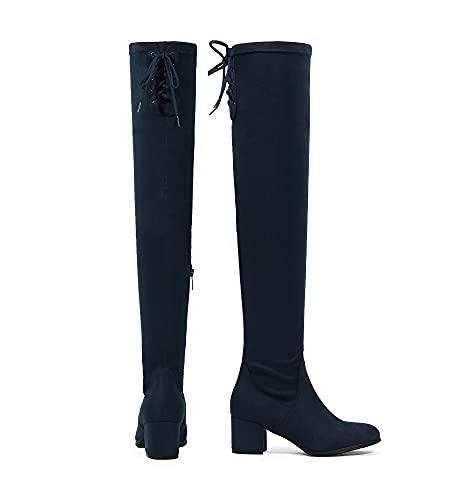 Image of DREAM PAIRS Women's Over The Knee Thigh High Boots | Chunky Heel Boots Long Stretch Sexy Fall Boots for Party Wedding Vacation